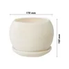 Vaso in Vetroceramica Palla con piattino grigio chiaro Anteprima dell’immagine prodotto 2