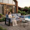 BEAUTYSOFA | VERDINO Gartenmöbel Set Blaugrau – 3-Sitzer Produktbild-Vorschau 3