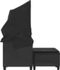 vidaXL Gartensofa 2-Sitzer mit Dach und Hockern Schwarz Produktbild-Vorschau 6