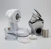 A disassembled food processor attachment set is laid out on a white background. Podgląd zdjęcia produktu