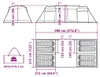 vidaXL Tunnel-Familienzelt 8 Personen Blau Wasserdicht Produktbild-Vorschau 8