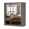 Schwebetürenschrank Kleiderschrank Schrank 180cm Grau/Grau Produktbild-Vorschau 2