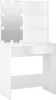 A white vanity table with a mirror and LED lights. Náhľad obrázku produktu