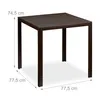 relaxdays zahradní stůl hnědý čtvercový 77,5 x 77,5 x 74,5 Náhled obrázku produktu 4