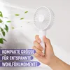 Akku Handventilator Weiß USB – Kompakter Mini Ventilator Produktbild-Vorschau 5