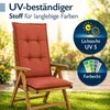 BURI 2x Auflagen Set Hochlehner für Gartenstühle 120x48x7cm Produktbild-Vorschau 4