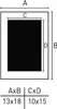 A diagram showing the dimensions of a picture frame, with labels A, B, C, and D, and a table below indicating the sizes AxB and CxD. Anteprima dell’immagine prodotto