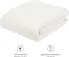 A folded white blanket on a white background with icons and text below. Produktbild-Vorschau