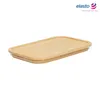 A close-up, studio shot of a rectangular lunchbox lid made of bamboo, with a subtle lip around the edge. The lid is placed diagonally on a white background. The brand logo and tagline are visible in the top right corner. Anteprima dell’immagine prodotto