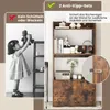 A child is interacting with a shelf, and a bookshelf is shown with decorative items and text highlighting its features. Podgląd zdjęcia produktu