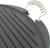 A close-up view of a cast iron grill plate with a coiled metal handle. Náhľad obrázku produktu