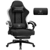 A gaming chair with two lumbar support pillows, shown against a white background. Voir les images du produit