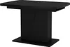A black dining table with a pedestal base is shown against a white background. Podgląd zdjęcia produktu