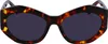 Elegante Damen-Sonnenbrille: Braunes Acetat mit hellblauen Produktbild-Vorschau 1