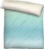 A duvet cover with a gradient design from light blue to aqua, with a white pillowcase at the top. Produktbild-Vorschau