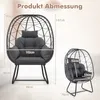 COSTWAY Wiklinowy fotel rattanowy, duży fotel wypoczynkowy Podgląd zdjęcia produktu 3