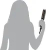Silhouette of a person holding a hair straightener. Anteprima dell’immagine prodotto