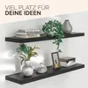 Two black floating shelves mounted on a white wall, decorated with books, vases, and plants. Anteprima dell’immagine prodotto