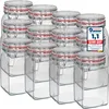 WELLGRO Einmachgläser mit Bügelverschluss eckig 1150ml - Produktbild-Vorschau 1