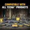 A collection of DeWALT TSTAK toolboxes and accessories are displayed in a warehouse-like setting. Anteprima dell’immagine prodotto