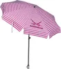 A pink and white striped umbrella on a white background. Produktbild-Vorschau