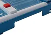 A close-up view of a blue paper trimmer with a red button and grid markings. Anteprima dell’immagine prodotto