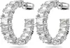 A pair of hoop earrings with clear, faceted stones. Produktbild-Vorschau