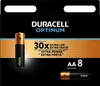 A product package for Duracell Optimum AA batteries. Produktbild-Vorschau