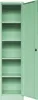 A tall, pale green metal cabinet with its door open, revealing five shelves. Podgląd zdjęcia produktu