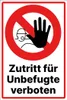Zutritt für Unbefugte verboten 20cmx30cm mit Klebepads Produktbild-Vorschau 1