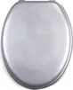 A top-down view of a silver toilet seat on a white background. Produktbild-Vorschau