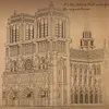 A line drawing illustration of the Notre Dame Cathedral. Náhled obrázku produktu