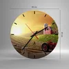 Wanduhr - Rund - Glasuhr - Morgen Bauernhof Feld Plantage - Produktbild-Vorschau 3