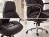 FineBuy Designer Bürostuhl Schwarz Bezug Echtleder Produktbild-Vorschau 4