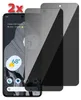 Two privacy screen protectors are shown next to a smartphone. Produktbild-Vorschau