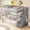 Letto a soppalco Merax 90x200 con scale e ripiano Anteprima dell’immagine prodotto 3
