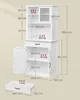 A white sideboard with dimensions and weight indicated by text and arrows. Produktbild-Vorschau