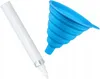 A white marker pen and a blue collapsible funnel are shown against a white background. Produktbild-Vorschau
