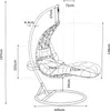 Hängesessel - Polyrattan - Weiß mit grauen Kissen - LUVA Produktbild-Vorschau 3