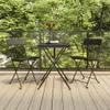 Bistrostühle 2 Stk. Klappbar Schwarz Poly Rattan und Stahl Produktbild-Vorschau 2