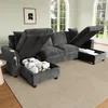 Merax U-Form Ecksofa 4 Sitzer, Chenille Sofa Mit 2 Produktbild-Vorschau 7