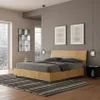 ITYHOME - Bett mit Lattenrost 160x190 schräges Kopfteil Produktbild-Vorschau 2
