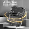 A close-up marketing image of a handheld gaming device with text overlays highlighting its features. Produktbild-Vorschau