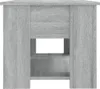 A close-up, front-facing view of a gray wooden particleboard side table with an open shelf. Produktbild-Vorschau