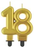 Tortenkerze Zahl 18 Geburtstag Gold Metallic 8cm Produktbild-Vorschau 3