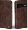 A brown flip case for a Google Pixel 8 phone is shown from two angles. Produktbild-Vorschau