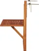 A side view of a wooden hanging table attached to a vertical support. The table has a slatted surface and a diagonal support brace. Metal fixtures are visible at the top of the support. Náhľad obrázku produktu