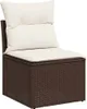 vidaXL 11-tlg. Garten-Sofagarnitur mit Kissen Braun Poly Produktbild-Vorschau 6