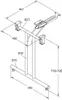 A technical drawing of a table leg with dimensions. Podgląd zdjęcia produktu