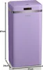 A tall, rectangular, purple trash can with silver trim and a silver lid. Produktbild-Vorschau